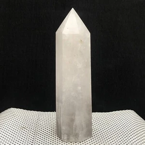 1532G Natural white crystal stone quartz mineral double pointed column - Picture 1 of 18