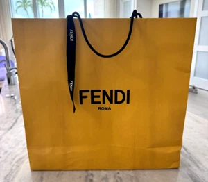 Classic FENDI Yellow Large Shopping Gift Bag 16" x 16" x 6" - Picture 1 of 3