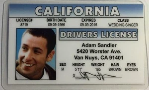 Adam Sandler - California Novelty Drivers License - Picture 1 of 2