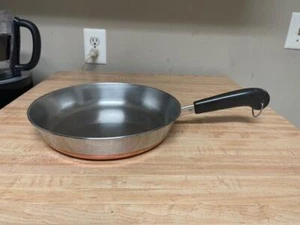 SARTÉN REVERE WARE 1801 VINTAGE REVESTIDA DE COBRE ACERO INOXIDABLE 10" #88 SIN TAPA # 13 - Imagen 1 de 1