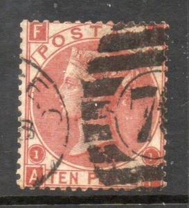 GB QV 1867 SG112 10d pale red brown  wmk Spray Used Cat £400 AF - Picture 1 of 1