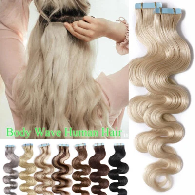 CLEARANCE 100% Remy Remy Tape In Human Hair Extensions Skin Weft Thick Glue AAA+ - Image 1 of 4