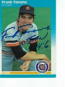 FRANK TANANA FIRMADO 1987 FLEER #164 - TIGRES DETROIT - Imagen 1 de 1