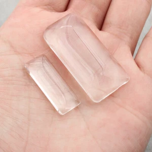 10x Cabujones rectangulares de vidrio transparente cúpula ajuste 25x10mm 38x19mm joyería - Imagen 1 de 7