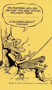 Blair Distributing Co. 1956 Sobre postal Mr. Postman Will You... Hombre Pesca - Imagen 1 de 4