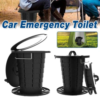 Portable Folding Camping Toilet Outdoor Emergency Travel Compact Toilet Seat - image 1 of 4
