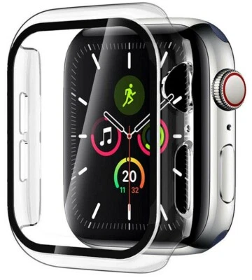 Protector de pantalla de vidrio templado de cubierta completa + funda para Apple Watch Series 6 y SE Foto 1 de 4