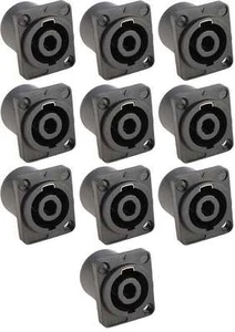 10x Speakon kompatible Einbaubuchse 4-polig, Speaker-Buchse Einbaukupplung NEU - Picture 1 of 2