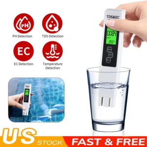 TDS Meter Digital Ec/TEMP Water Quality Tester Pen For Drinking Water 0-9990ppm - Picture 1 of 12