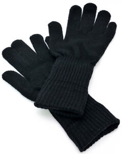 Winter Warm Woman Men Fitness Glove Knited Mitten Long Black Gloves Thick Work