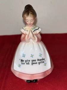 VTG PORCELAIN PINK LADY PEPPER SHAKER MOTHER IN THE KITCHEN PRAYER ENESCO EUC - Picture 1 of 11