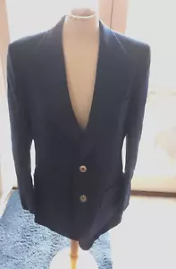 Jaeger Navy Blue Pure Wool Smart Elegant Tailored Jacket Blazer Chest 34" - Picture 1 of 4