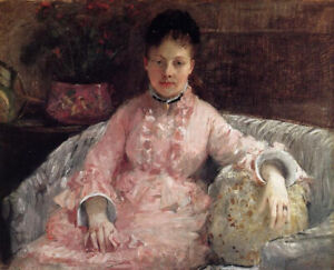 peinture à l'huile de haute qualité peinte à la main sur toile - une femme en robe rose