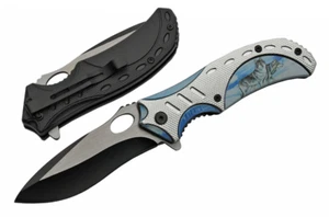 Cuchillo plegable con asistencia de resorte | Blue Wolf carpeta de bolsillo clip regalo EDC 300490-WF - Imagen 1 de 3