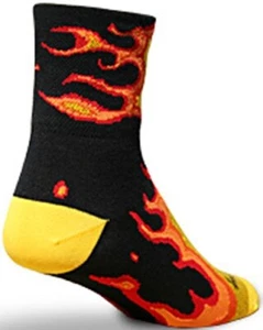 SockGuy Classic Fireball Black/Flames 3" - L/XL Socks - Picture 1 of 1