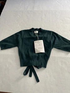 NWT CAMI NYC SAMPLE OPEN BACK MERINO WOOL HUNTER GREEN SWEATER SZ S - Picture 1 of 5