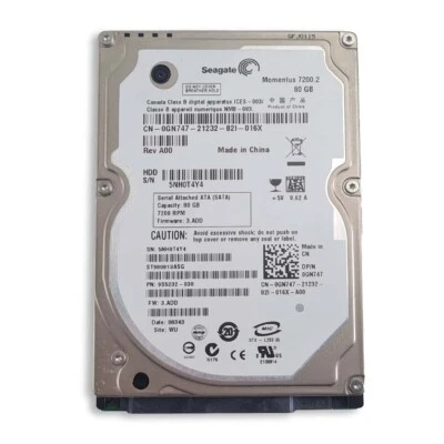 80GB SATA 2.5" 7200RPM HDD - ST980813ASG - Image 1 of 2