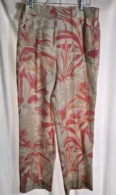 Pantalones Chico's 100% Lino Para Mujer 2 Capri Boho Abstracto Playa Foto 1 de 4