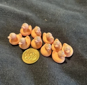 Lot Of 10 Ducky 3D Printed  Cute Mini Animal  Kids Toy Pink Purple Hide N Seek - Picture 1 of 5