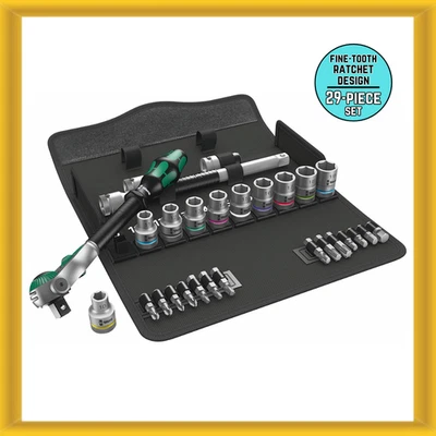 Wera 8100 SC 6 ZYKLOP Juego de trinquete de velocidad de accionamiento métrico de 1/2” (29 piezas) NUEVO Foto 1 de 4