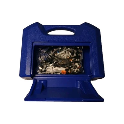 K'NEX Vintage Blue Hard Box Carrying Case with Knex Building Toys Inside - Image 1 of 4