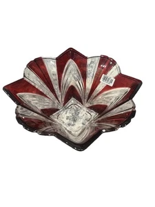 Fifth Avenue Crystal 8” Bowl With Votive With Ruby Red - Picture 1 of 1