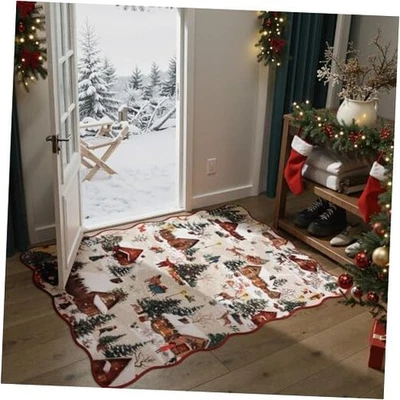  Alfombra de entrada de Navidad 2x3, alfombra de cocina pequeña lavable antideslizante, suave  Foto 1 de 4