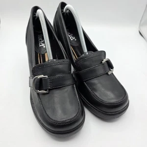 Mudd Shoes Womens 7.5 Black Bright Platform Loafers Vintage NOS Y2K 90s Heels  - Picture 1 of 14