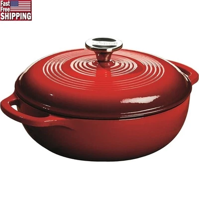 Enameled Cast Iron Dutch Oven Perfect Baking Roasting Stews & Braising New - Image 1 of 4