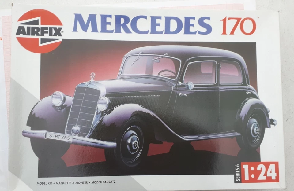 Airfix (Heller) 1936-52 Mercedes Benz 170V, 1:24, unbuilt plastic model kit - Bild 1 von 2