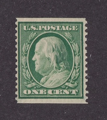 MATT'S STAMPS SCOTT #352 1-CENT BENJAMIN FRANKLIN 1909 COIL, MNH VF/XF-85 CV$315 - Image 1 of 3