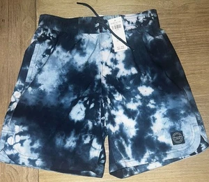 NWT ABERCROMBIE KIDS Brief LINED SWIM TRUNKS ABOVE KNEE Boy’s 13/14 Blue Pattern - Picture 1 of 5