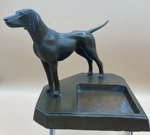 Escultura de perro de caza de bronce vintage - Imagen 1 de 8