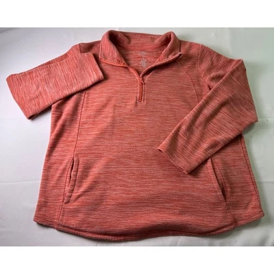 Sudadera pulóver St Johns Bay Petite para mujer PL coral jaspeado polar 1/4 cremallera Foto 1 de 4