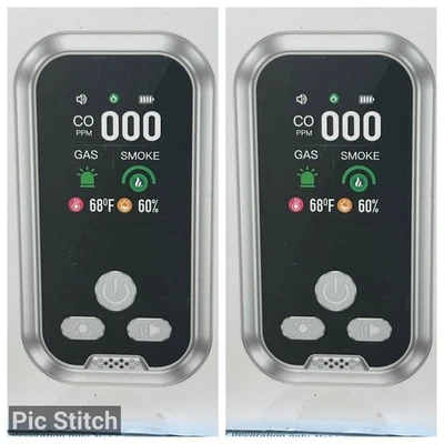 2x Detector de gas y humo y monóxido de carbono enchufable 5 en 1, alarma de CO combinada Foto 1 de 4