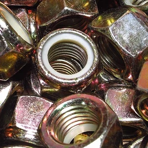 (10) 1"-8 Nylon Insert Hex Lock Nut Grade C/8 Yellow Zinc Plated NE Nylock - Picture 1 of 7