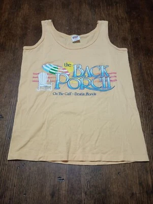 Camiseta sin mangas vintage de yunque de una sola puntada... The Back Porch, Destin FL... Fecha 1990  Foto 1 de 4