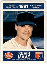 1991 Post Canada Super Star Series Kevin Maas #20 New York Yankees