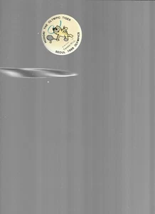 1988 SEOUL OLYMPICS TENNIS BUTTON FEATURING HODORI THE OLYMPIC TIGER MASCOT - Picture 1 of 2