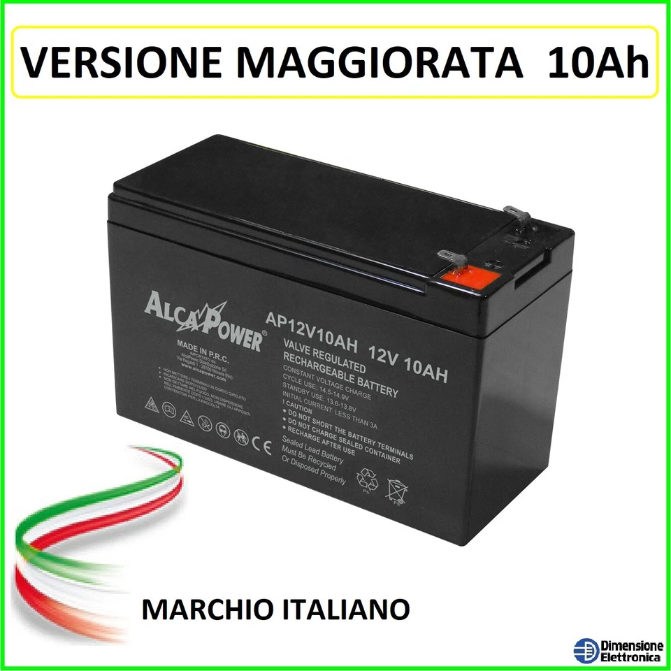 BATTERIA 12V 10Ah ALCAPOWER Ups Jump Starter Avviatore antifurto 12V 9 ah AGM
