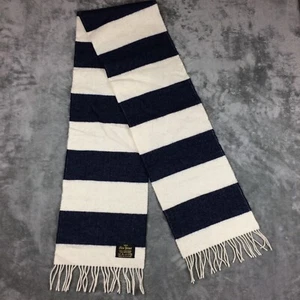 Glen Prince Scarf Vintage Classic Wool Stripes Navy Winter Scotland 10x68 - Bild 1 von 7