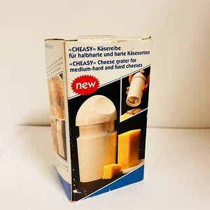 ⭐️ vintage CHEASY Cheese Grater Medium & Hard Cheeses 2 Blades New Old Stock - Picture 1 of 7