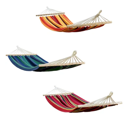 LIFETIME GARDEN Stabhängematte Hängematte Hängeliege 120x200cm Baumwollebis 100kg wetterfest