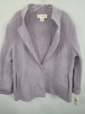 Jones New York 薰衣草羊毛混纺西装外套风格春季夹克全新带标签,尺寸 1X — 第 1/4 张图片