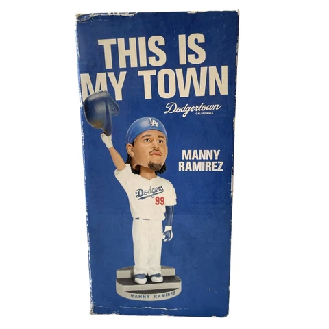 2009 LOS ANGELES DODGERS MANNY RAMIREZ CURTAIN CALL BOBBLEHEAD NEW IN BOX Cover