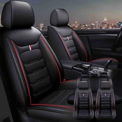 For Jeep 5-Seat Car Seat Covers PU Leather Front Rear Full Set Cushion Protector Foto 1 de 4
