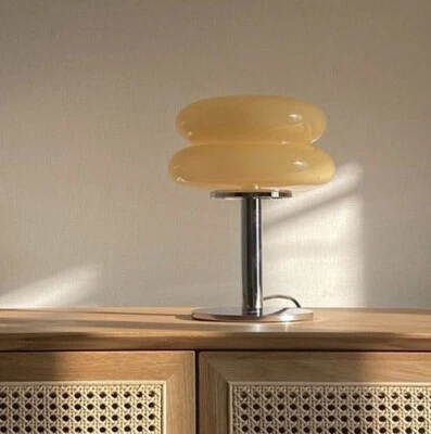 Miski Light Yellow Macaron Glass Retro Table Lamp Mid Century Bedside Lamp Decor - image 1 of 4
