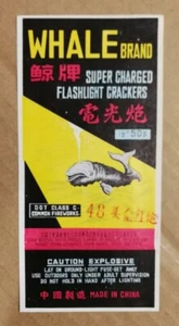 Label Only! Vintage Red China firecracker label WHALE BRAND (50) fcp232 - Picture 1 of 3