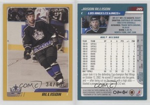 2003-04 O-Pee-Chee Gold /50 Jason Allison #215