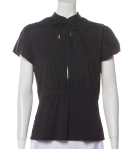Gucci Blusa Top Negra Con Mangas Acampanadas y Cintura Ajustada S M - Imagen 1 de 3